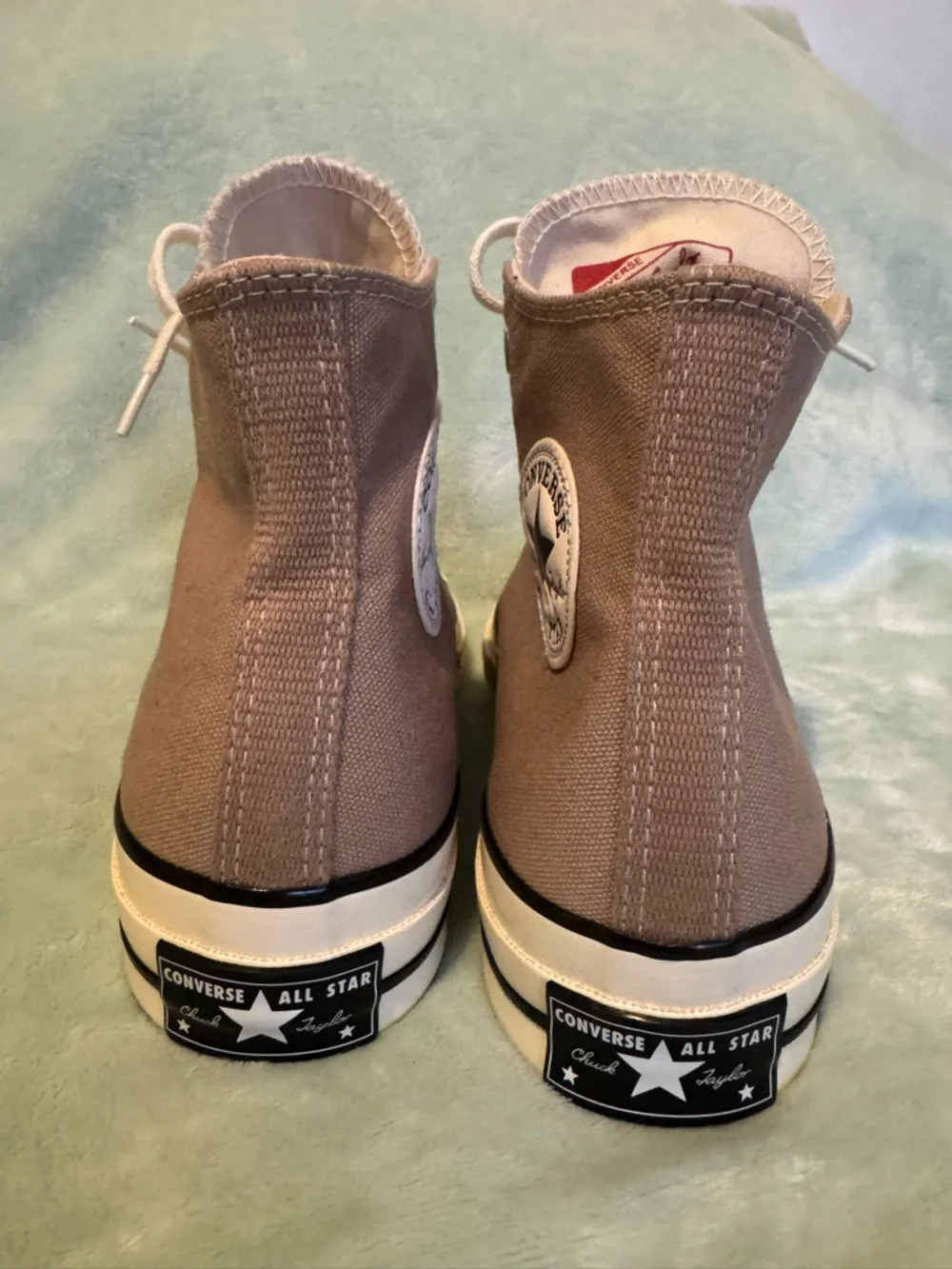 Converse Chuck Taylor High-Top Sneakers in Taupe and Cream - Picture 3 of 4